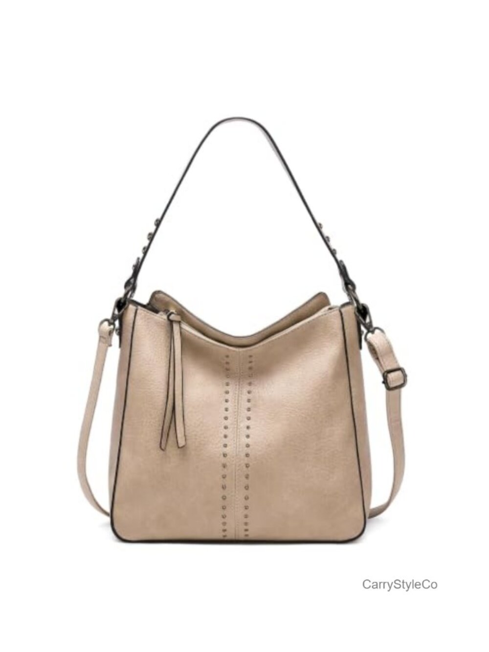 PU Leather Hobo Crossbody Bag Detachable Strap Shoulder Purse